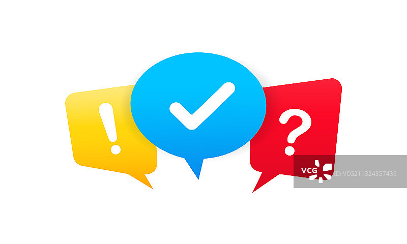 复选标记、问号和感叹号图片素材