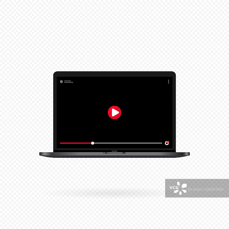 带有视频播放器的笔记本电脑屏幕视频内容图片素材