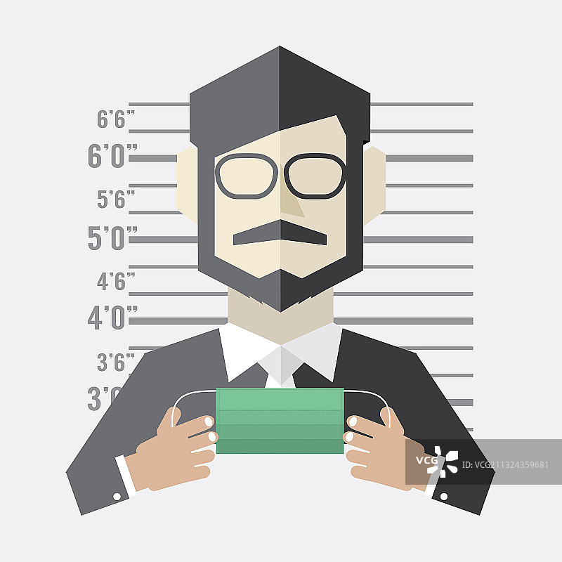 男子戴医用口罩，应对新冠疫情图片素材