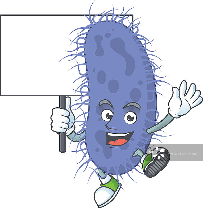 爬上木板的可爱伤寒沙门氏菌图片素材