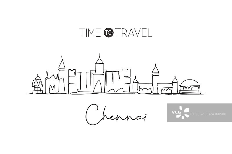 金奈城市一笔画图片素材