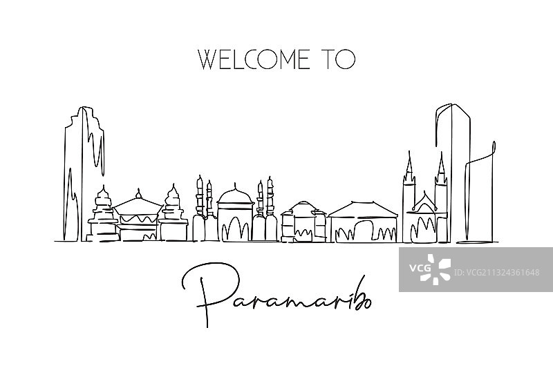 帕拉马里博天际线单线连续画图片素材