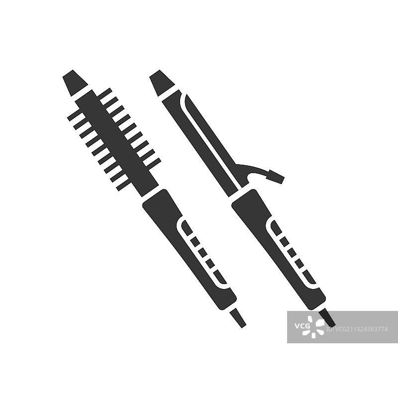 卷发棒单图标符号图片素材