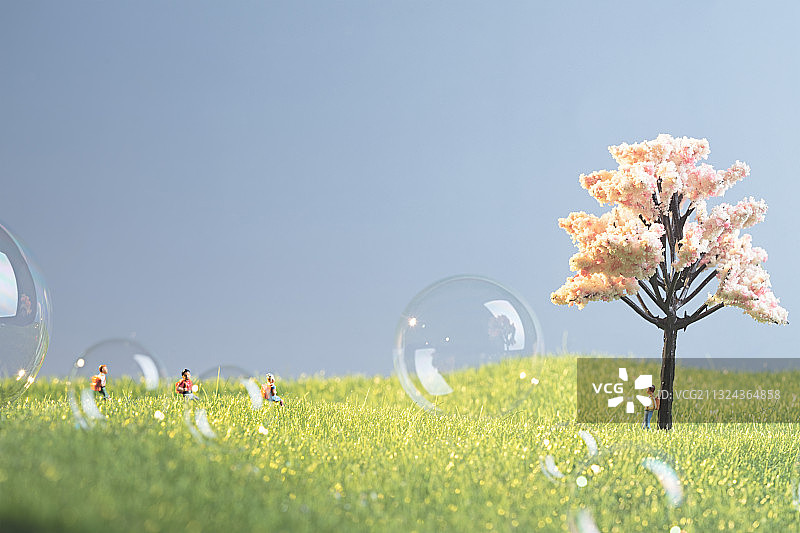 春天踏青时图片素材