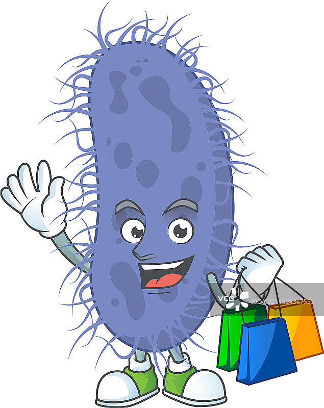 富含沙门氏菌的卡通人物概念图片素材
