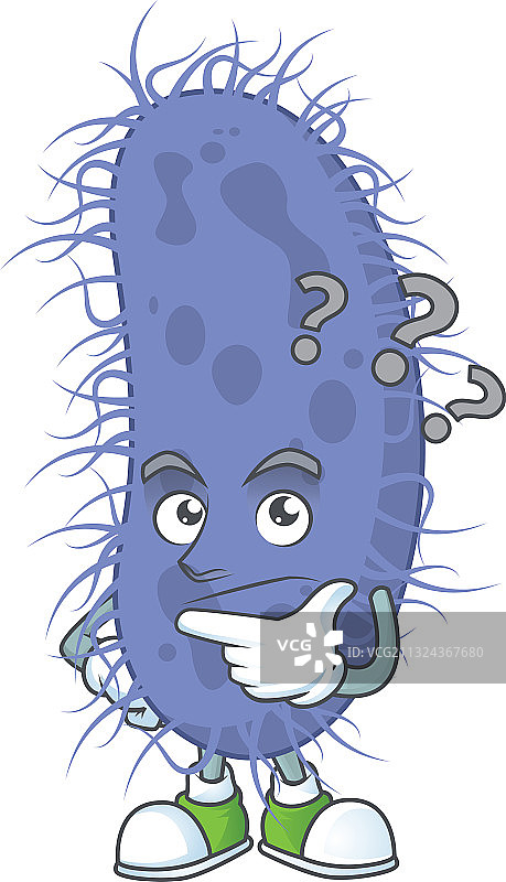 带有困惑表情的伤寒沙门氏菌图片素材