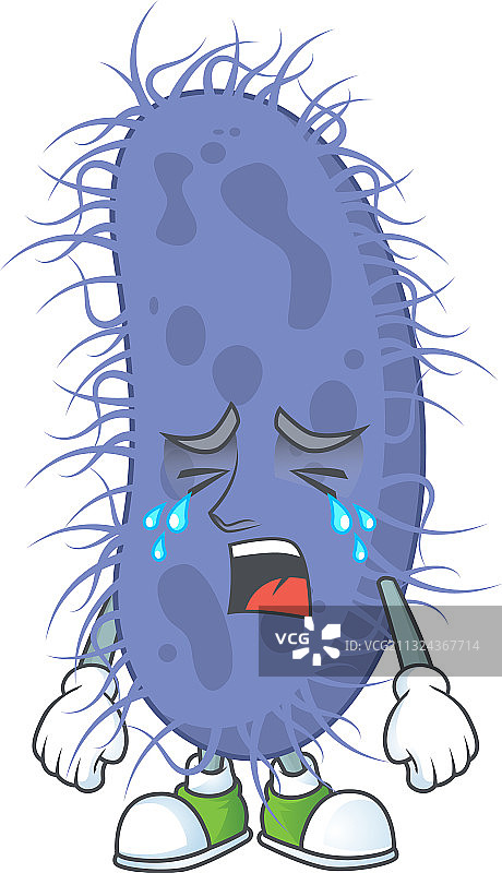 哭泣的伤寒沙门氏菌卡通形象图片素材