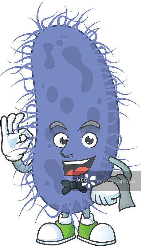 准备服务的伤寒沙门氏菌服务员图片素材