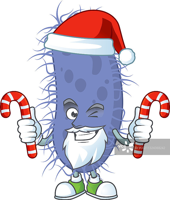 伤寒沙门氏菌圣诞老人分发糖果图片素材