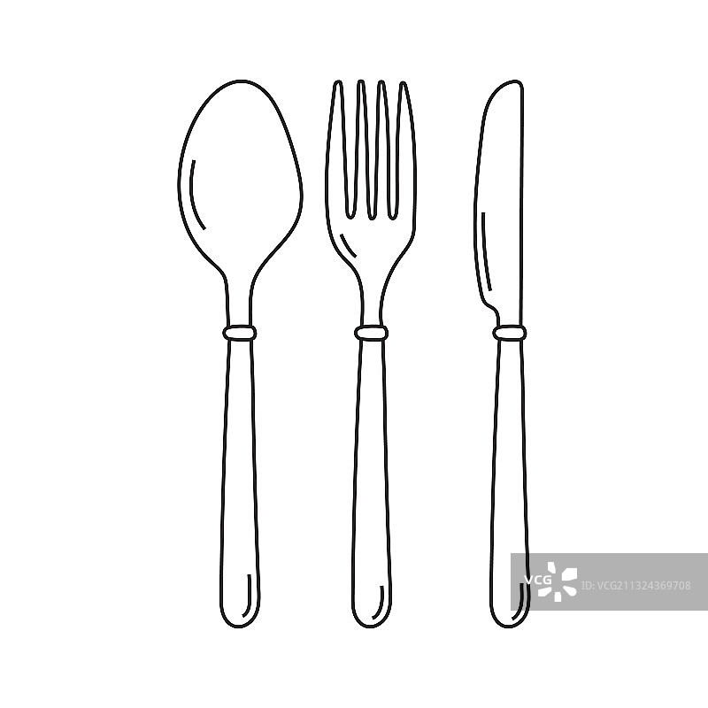 刀叉和勺子餐具图片素材