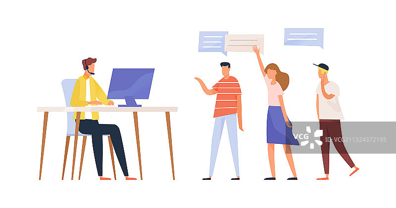 呼叫中心服务问题概念图片素材