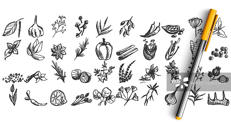 香料涂鸦合集图片素材