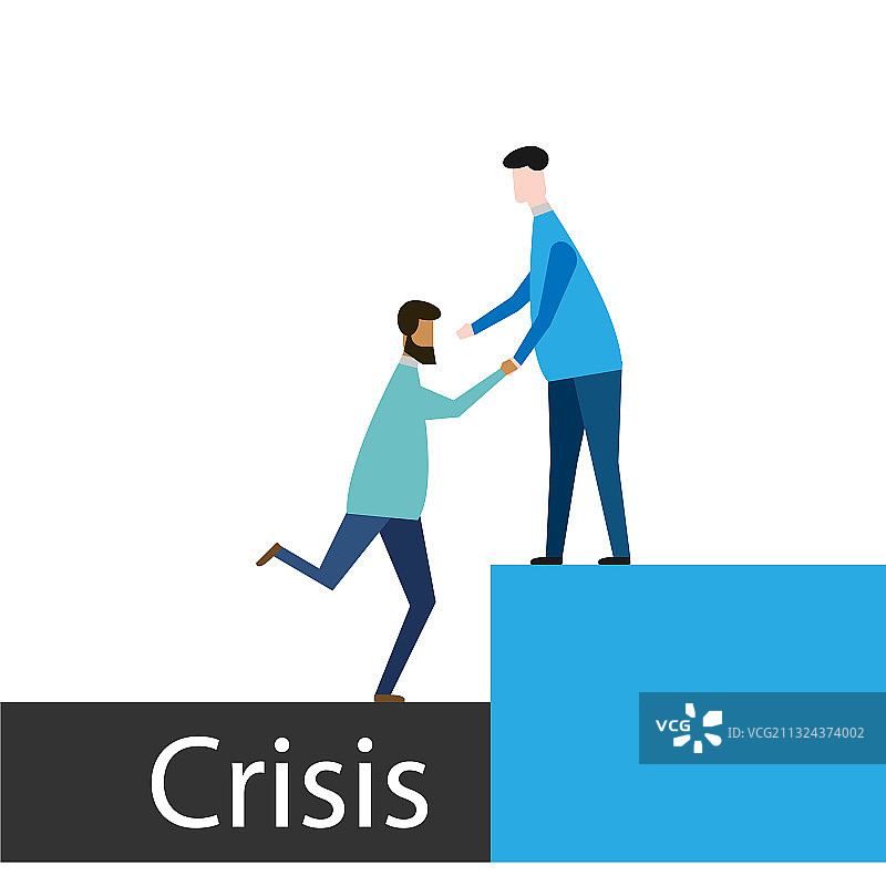 商人帮助队友克服危机图片素材
