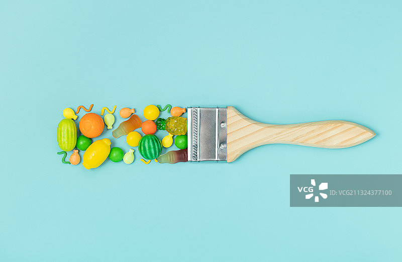 各类彩色糖果夏天刷子创意图片素材