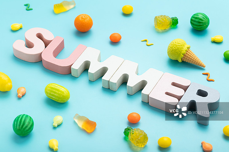 各类糖果夏天色彩积木summer图片素材
