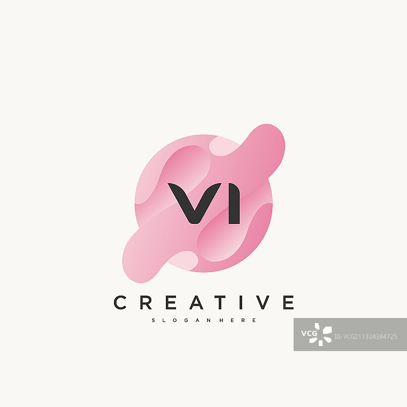 VI首字母彩色logo图标设计图片素材