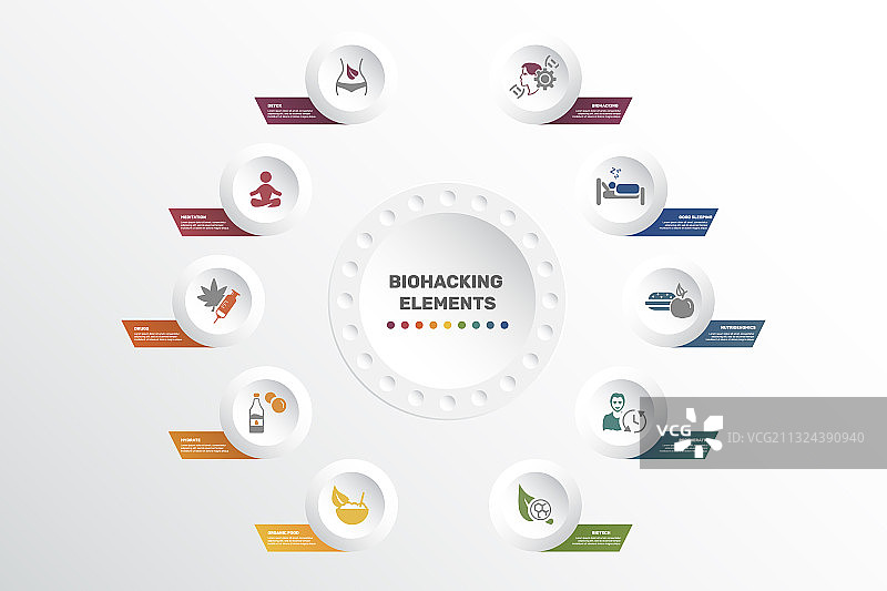 生物黑客信息图表模板图标图片素材