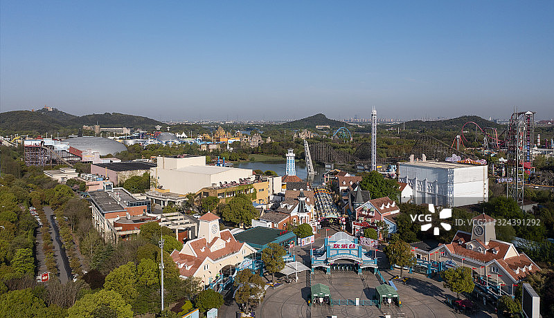 航拍上海松江欢乐谷图片素材