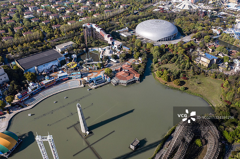 航拍上海松江欢乐谷图片素材