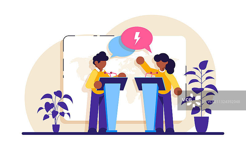 辩论俱乐部概念讨论要点图片素材