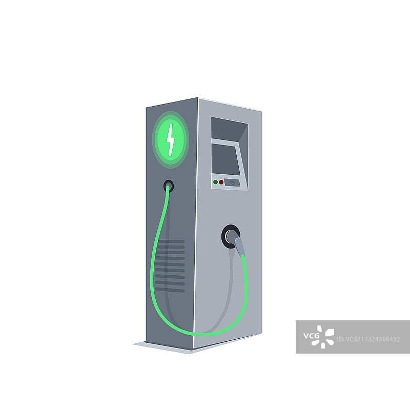 电动汽车充电站绿色充电图片素材