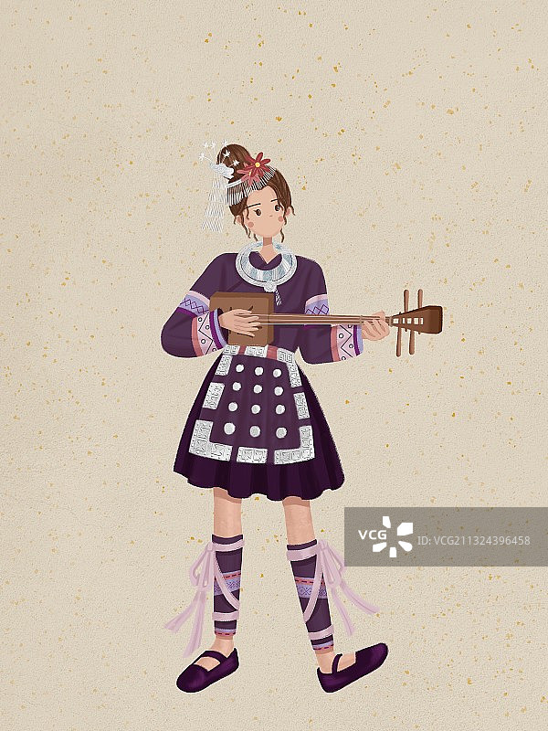 侗族姑娘图片素材