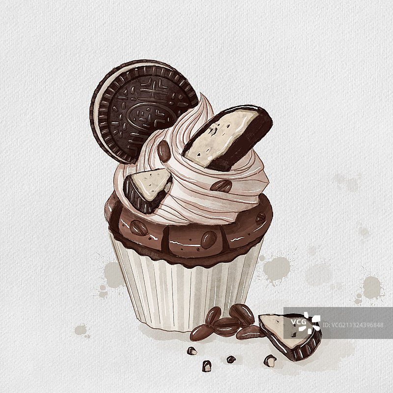 奥利奥杯子蛋糕图片素材