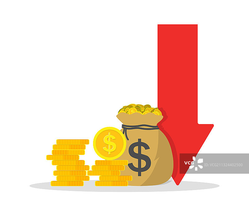 低成本和亏损导致收入危机图片素材