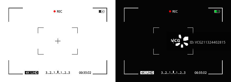 屏幕上的相机取景框，用于安全录像4K图片素材