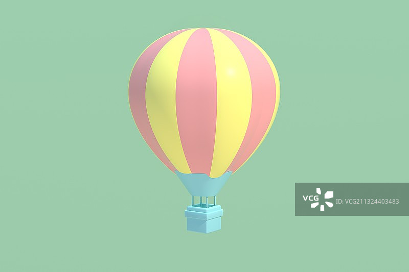 3D渲染的热气球图片素材
