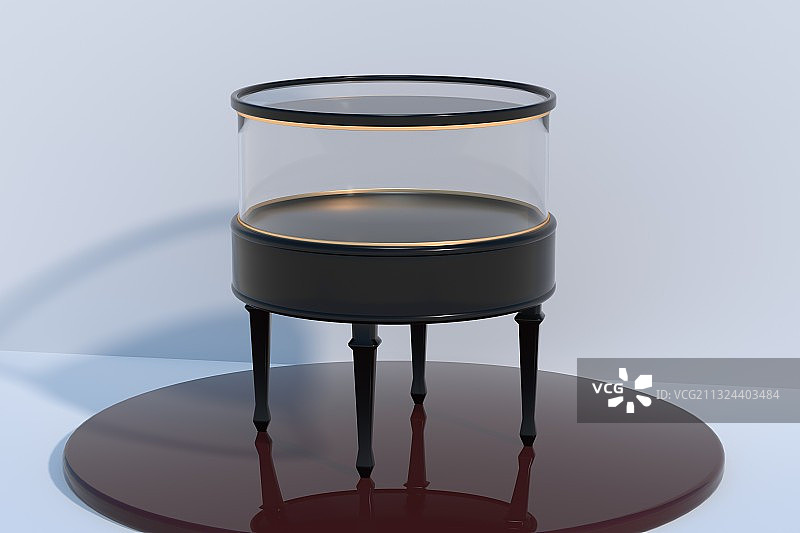 3D渲染的玻璃展示柜图片素材