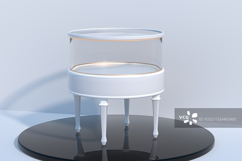 3D渲染的玻璃展示柜图片素材