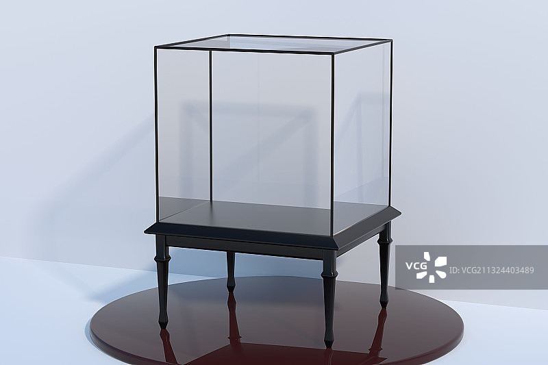 3D渲染的玻璃展示柜图片素材