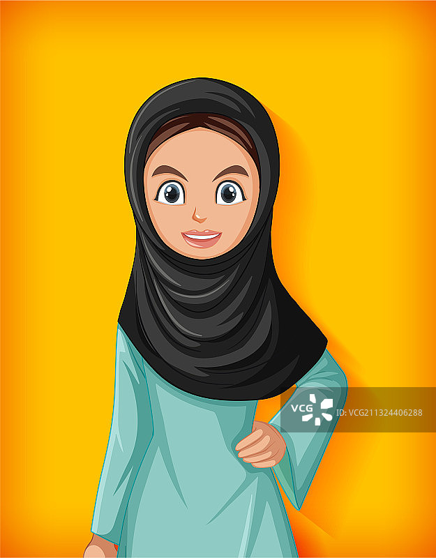 美丽的阿拉伯女士卡通角色图片素材