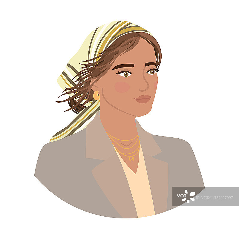 彩色时尚女孩发型图片素材