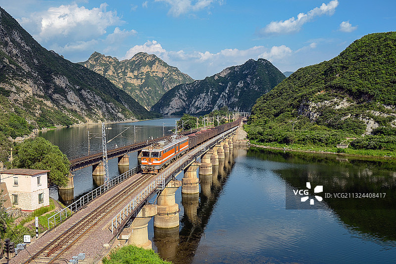 落坡岭8K过桥8K ELocomotiveLuoPoLing 北京图片素材