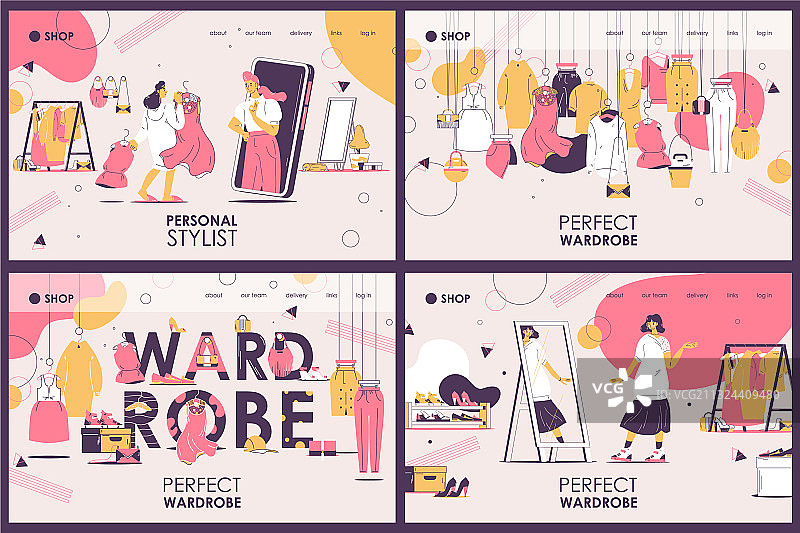 个人造型师着陆页模板图片素材