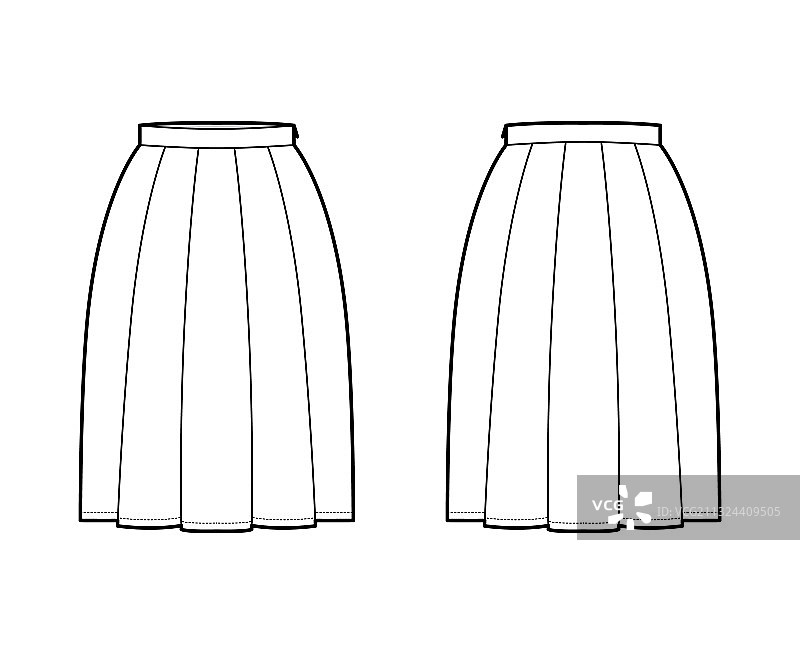 褶裥裙技术时装图片素材