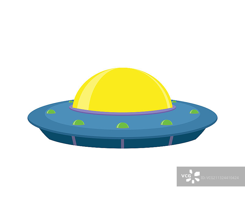 白色背景上的不明飞行物和飞碟宇宙飞船图片素材