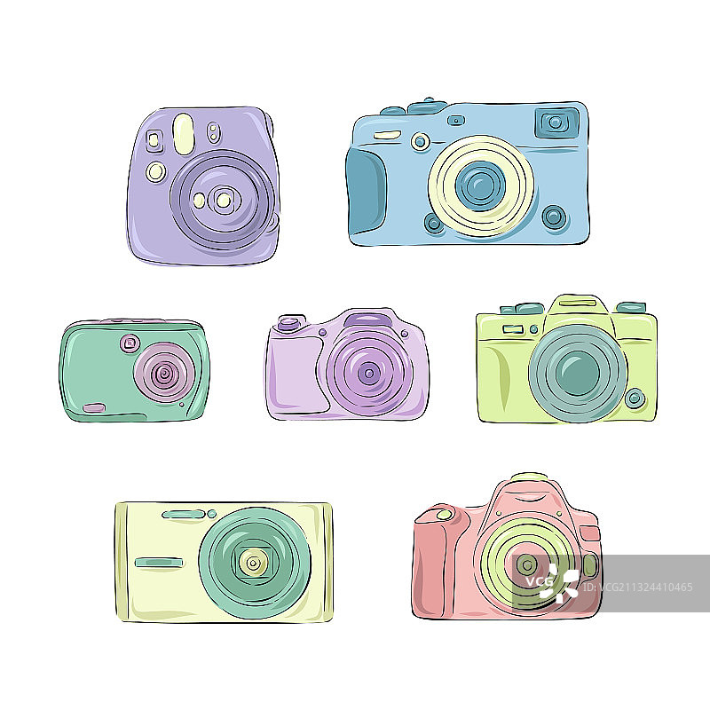 彩色复古套装图片素材