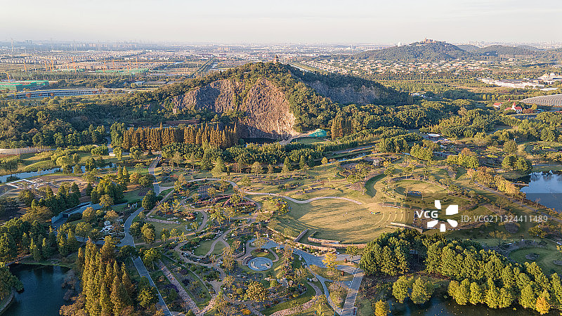 上海 松江 辰山植物园 航拍图片素材