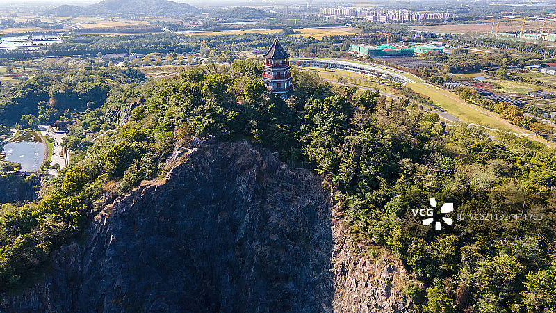 上海 辰山植物园 辰山塔 航拍图片素材