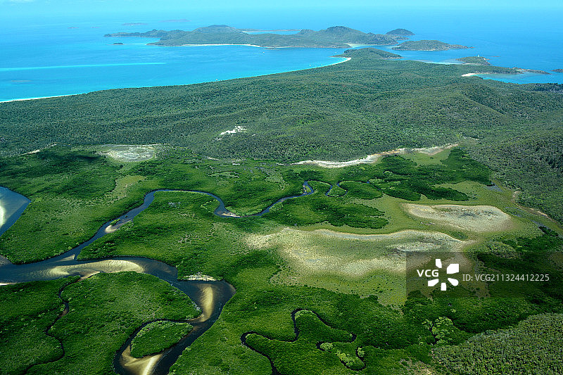 海上绿洲图片素材