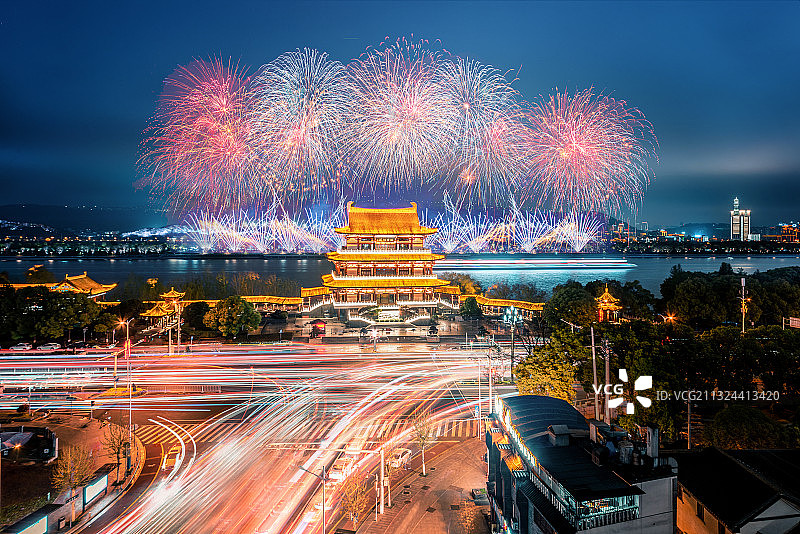 橘子洲烟花图片素材