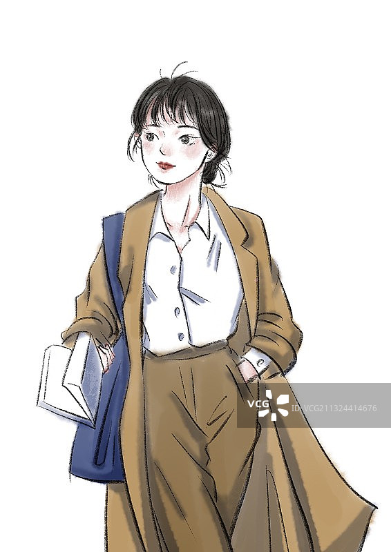 女孩插画图片素材