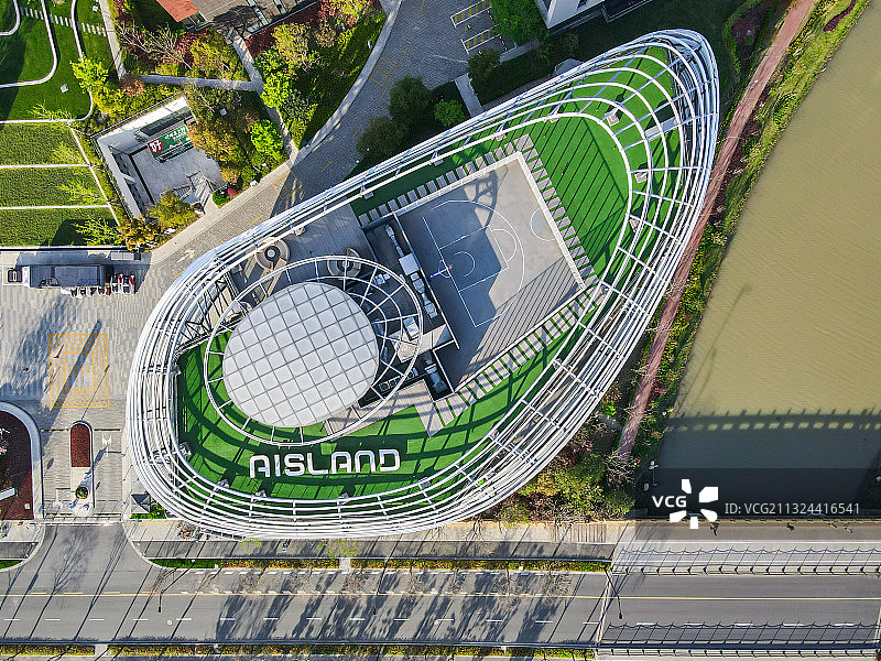 上海浦东新区张江科学城人工智能岛航拍图片素材