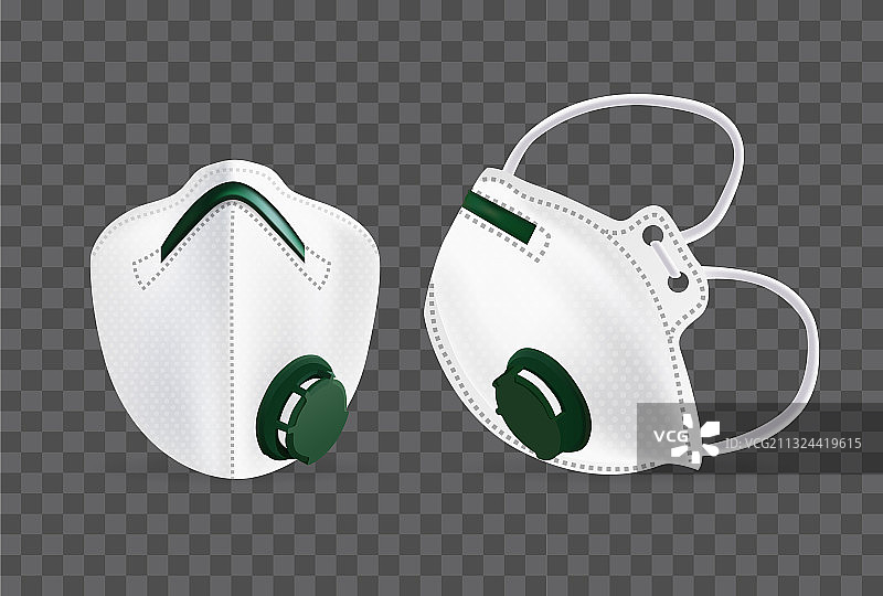 逼真3D KN95口罩图片素材
