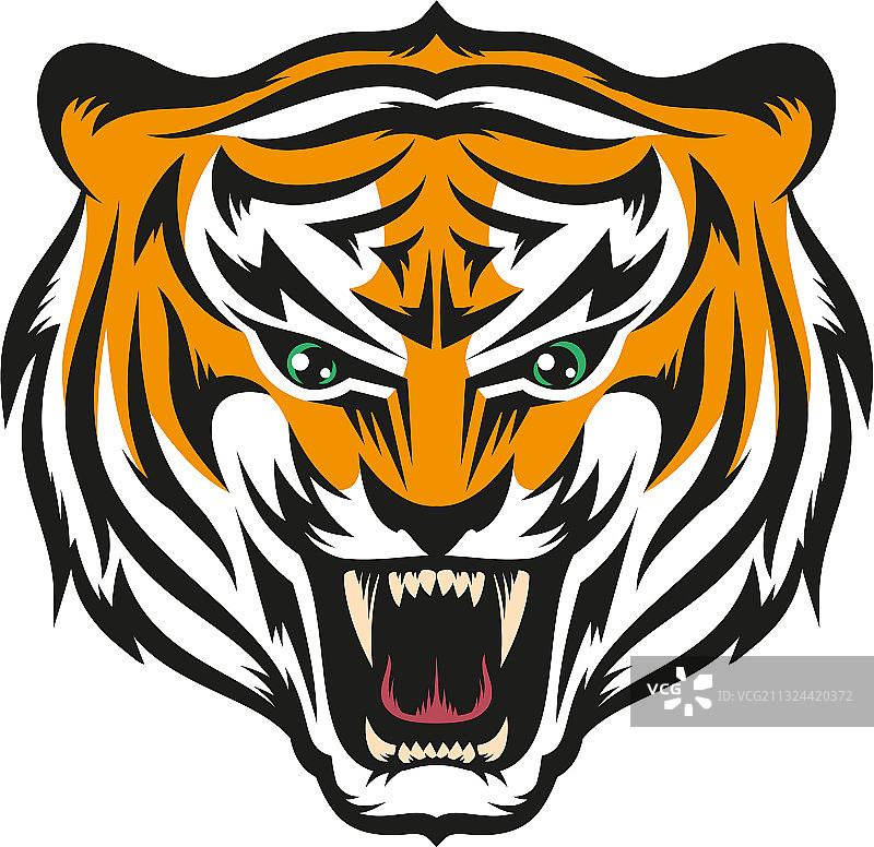 咧嘴笑的老虎图片素材