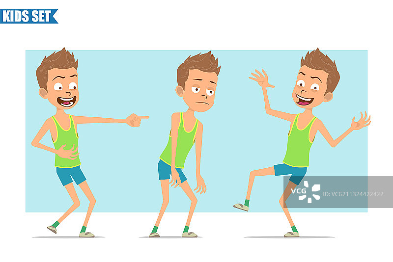 卡通扁平趣味运动男孩角色合集图片素材