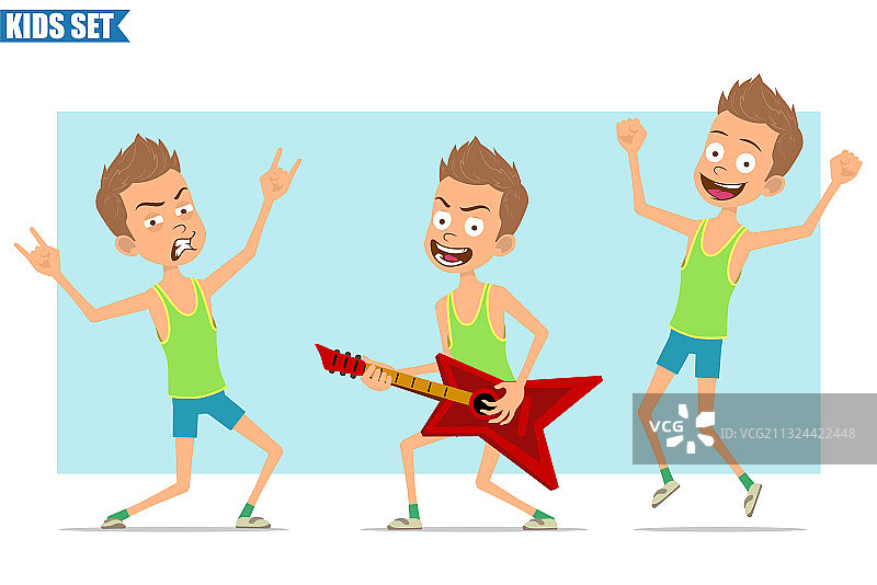 卡通扁平趣味运动男孩角色合集图片素材